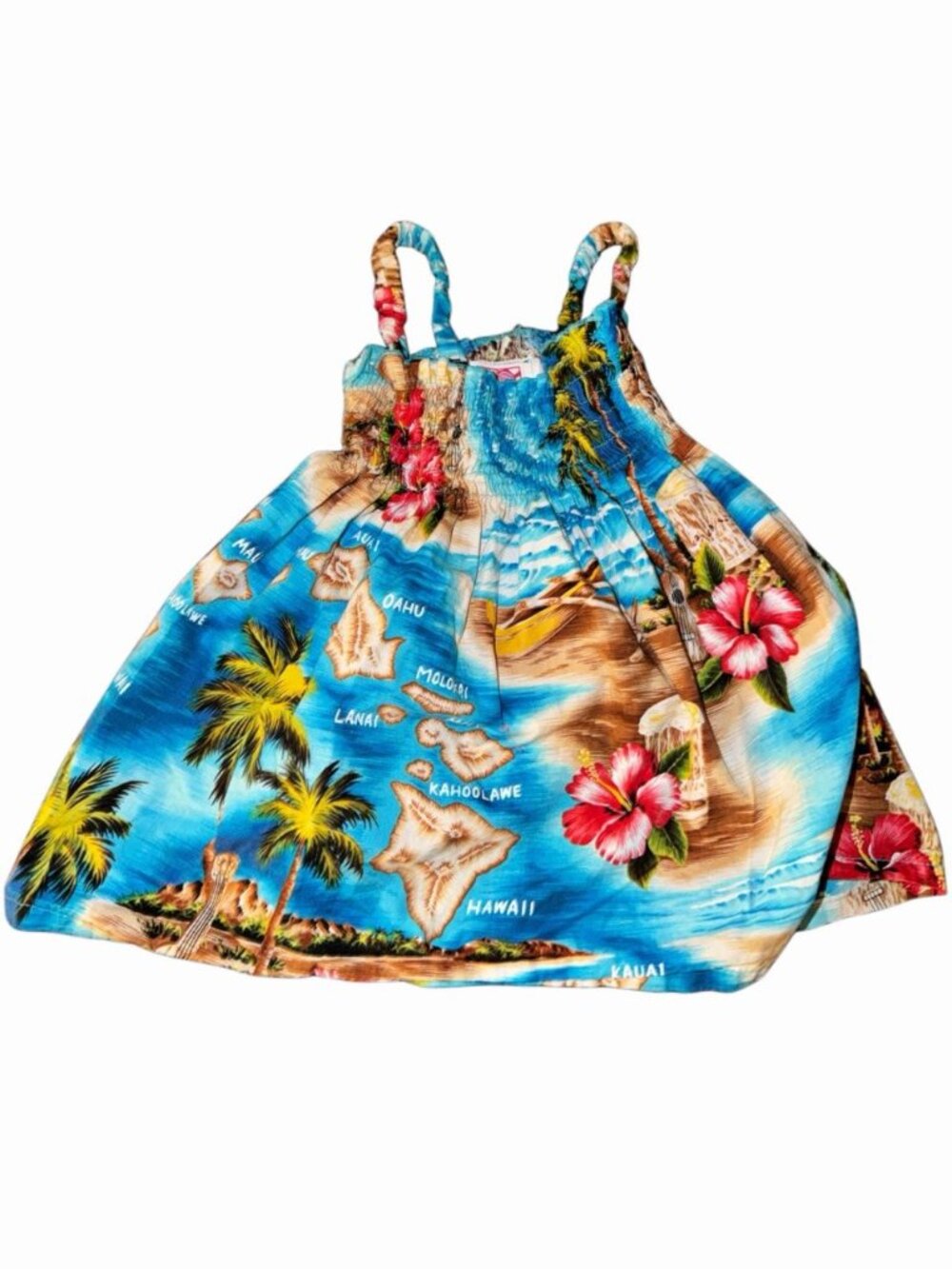 Made in Hawaii Toddler Girls Floral Patterened Island Tank Top 3T